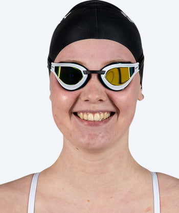 Watery okulary do pływania treningowe - Superior Mirror - Biały/czarny