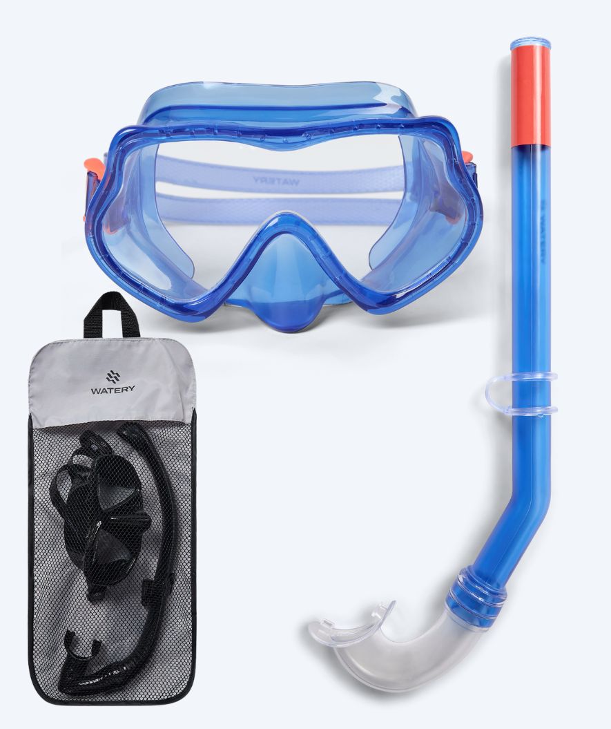 Watery zestaw maska + rurka do snorkelingu dla dzieci (4-10 lat) - Winslet - Niebieski