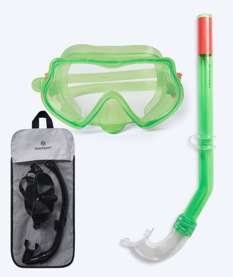 Watery zestaw maska + rurka do snorkelingu dla dzieci (4-10 lat) - Winslet - Zielony