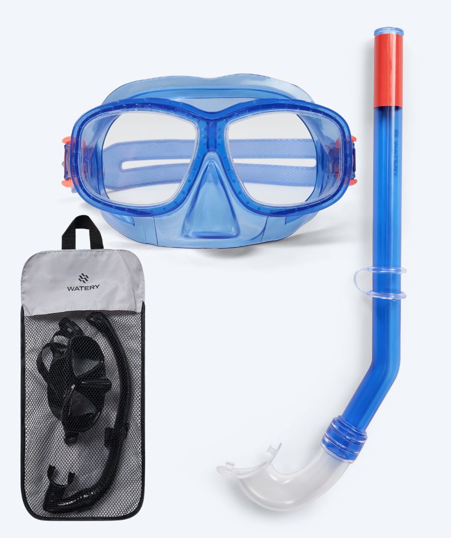 Watery zestaw maska + rurka do snorkelingu dla dzieci (4-10 lat) - Wyre - Ciemnoniebieski