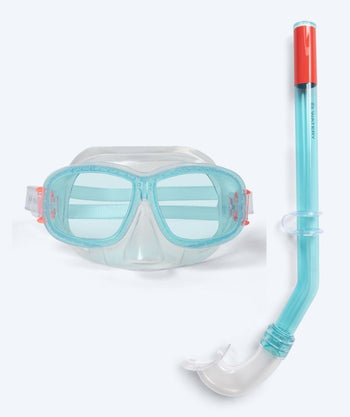 Watery zestaw maska + rurka do snorkelingu dla dzieci (4-10 lat) - Wyre - Biały/niebieski