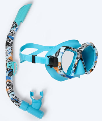 Watery zestaw maska i rurka do snorkelingu junior (8-15) - Riku Camo - Niebieski