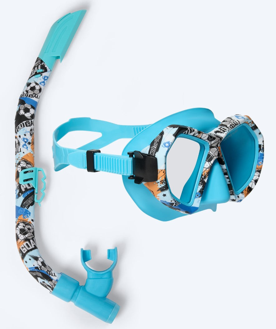 Watery zestaw maska i rurka do snorkelingu junior (8-15) - Riku Camo - Niebieski