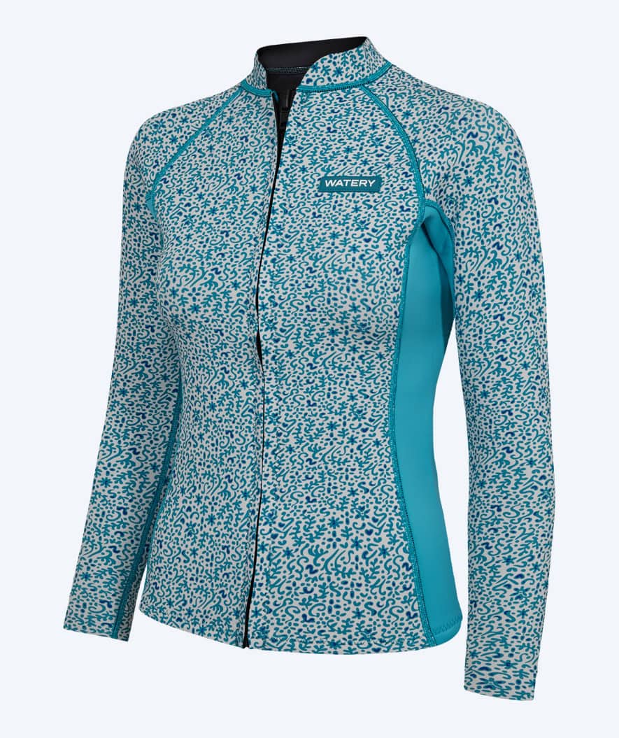Watery bluza neoprenowa z zamkiem błyskawicznym dla kobiet - Lodge - Niebieski/Biały