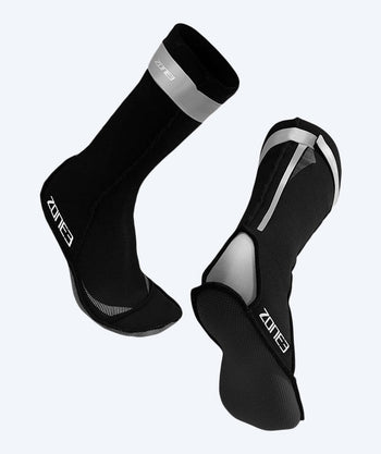 ZONE3 neoprenowe skarpety na otwarte wody - Neopren (2mm) - Czarne/srebrne