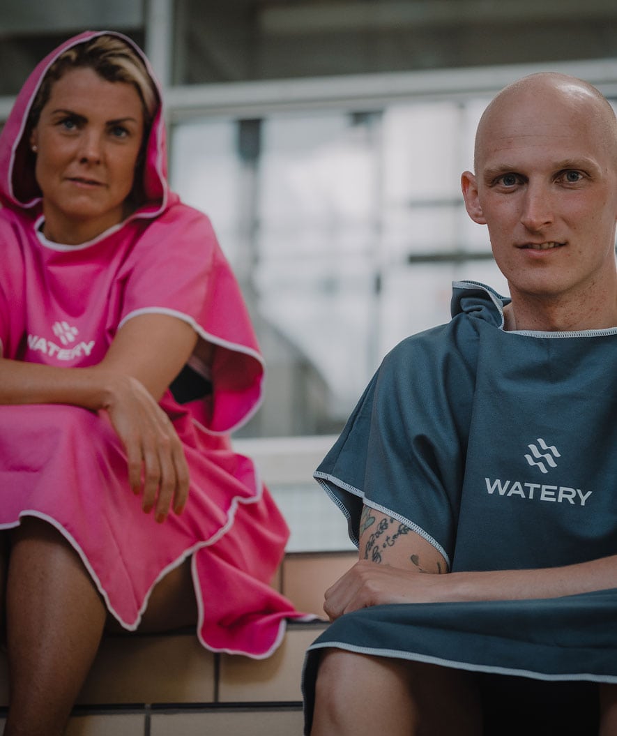 Watery ponczo kąpielowe dla dorosłych - Mikrofibra - Ciemnoniebieski