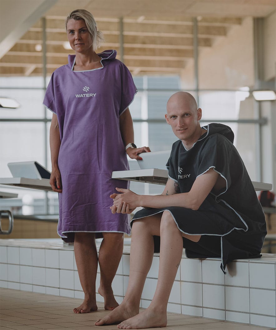 Watery ponczo kąpielowe dla dorosłych - Mikrofibra - Ciemnoniebieski