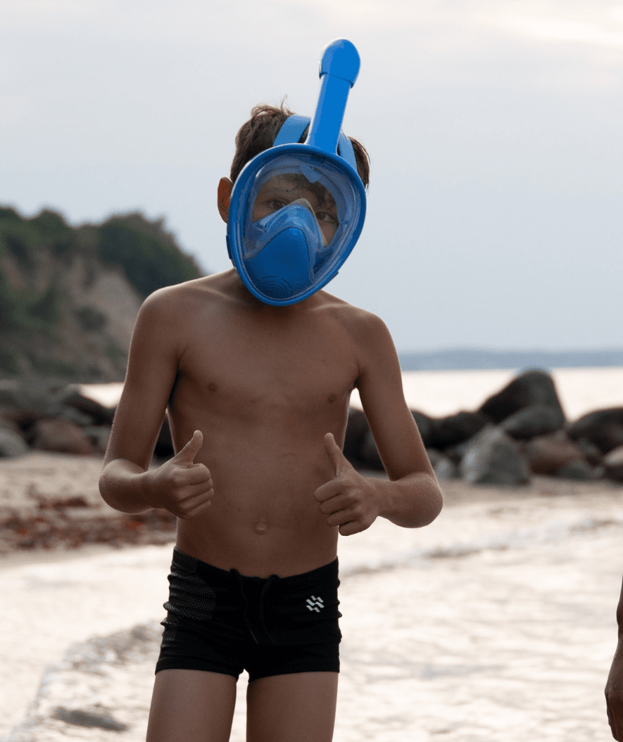 Watery pełnotwarzowa maska do snorkelingu dla dzieci - Oxygen - Czarny