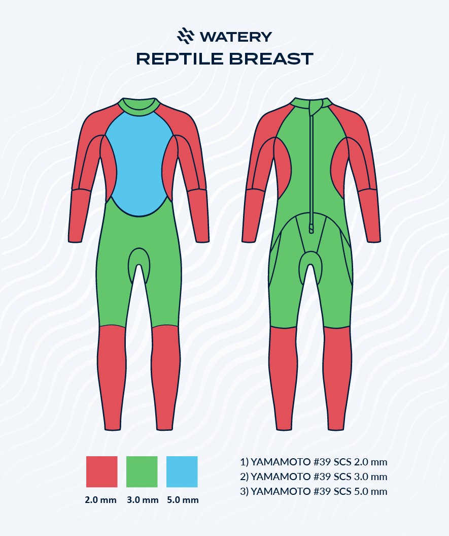 Watery pianka do pływania dla mężczyzn - Reptile Breast - Pomarańczowy