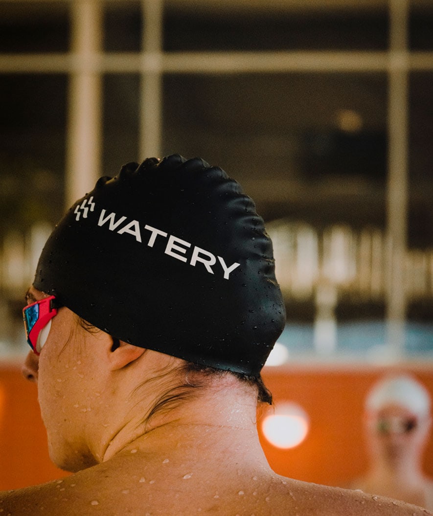 Watery czepek do pływania (od 10 lat) - Signature - Czarny