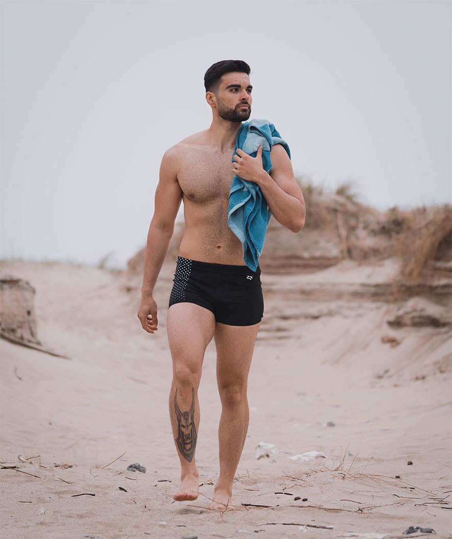 Watery bokserki kąpielowe dla mężczyzn - Flaming Vegas Eco - Niebieski